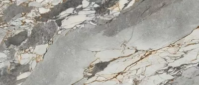 Стол АДАЖИО 240 (320) см цвет МИНЕРАЛ (MINERAL STONE NATURAL), керамика / Черный каркас