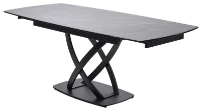 Стол FOGGIA 140 KL-136 Серый мрамор матовый, итальянская керамика/ черный каркас, ®DISAUR