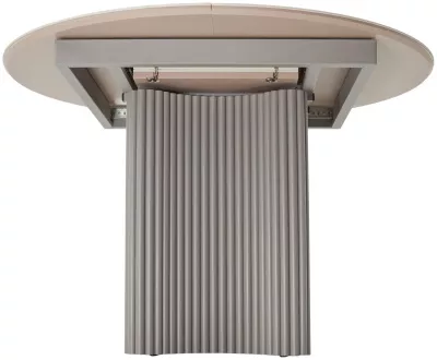 Стол АДАЖИО 115 КРУГЛЫЙ цвет МРАМОР (GILT WHITE), керамика / Латте каркас