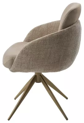 Стул ГРЕЙС (GRACE) 360 град. цвет БЕЖЕВЫЙ PENA-120 / G1229-3, ткань / ШАМПАНЬ  каркас, ®DISAUR