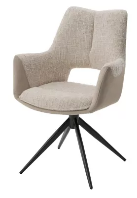 Стул ДАВЕН (DAVEN) 360 град, цвет КРЕМОВЫЙ RIELY-111 / G1038-10, ткань / ТЕМНО-СЕРЫЙ каркас, ®DISAUR