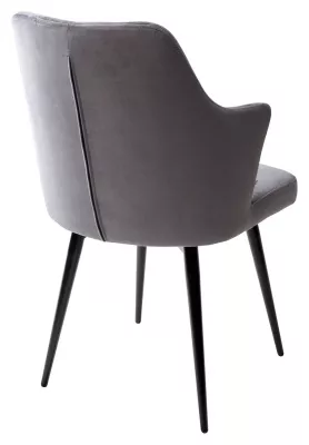 Стул HERMAN 360 град. СЕРЫЙ #27, велюр / черный каркас М-City