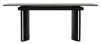 Стол RASMUS 160 KL-80 Серый мрамор, итальянская керамика / черный каркас, ®DISAUR