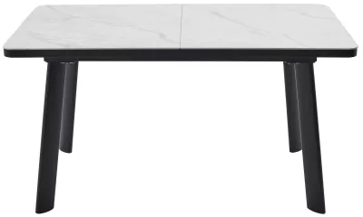 Стол НОРД 140  ОНИКС, керамика / Черный каркас