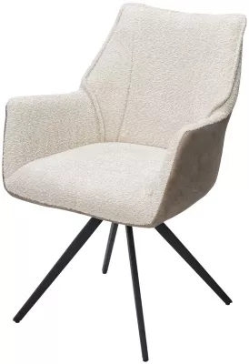 Стул БРЕВИС (BREVIS) 180 град. поворот. 841-02 Бежевый, букле/ 101 Бежевый, ткань/ Черный, ®DISAUR