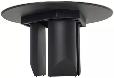 Стол КОЛИЗЕЙ D140 ARCTIC OCEAN, Белый мрамор, керамика / Черный каркас М-City