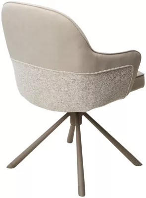 Стул РИКАРД (RIKARD) 360 град. кремовый RIELY-111/PRESENT-120, шенилл-велюр / латте каркас, ®DISAUR