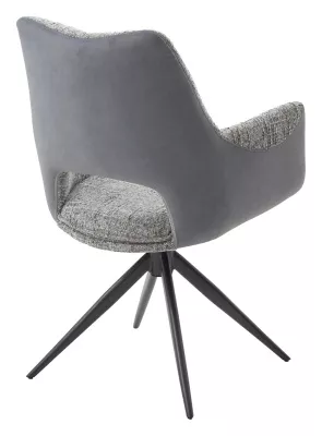Стул ДАВЕН (DAVEN) 360 град, цвет СЕРЫЙ RIELY-450 /  G1038-04 , ткань  /ТЕМНО-СЕРЫЙ каркас, ®DISAUR