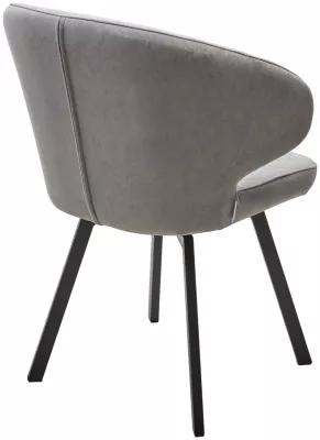 Стул ХИЛТОН 360 град., цвет B22 Серый, велюр / черный каркас М-City