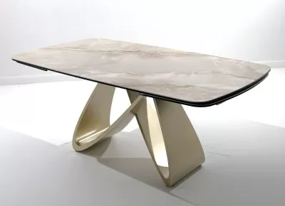 Стол PALACIO 180  GLOSS GRAND JADE,керамика на стекле/ Шампань, ®DISAUR