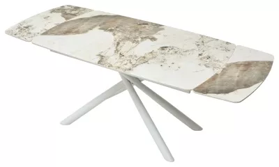 Стол RIVOLI 140 GLOSS LUXURY PANDORA SOLID CERAMIC / WHITE, ®DISAUR