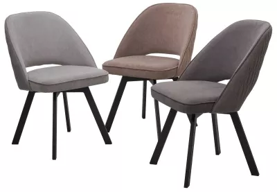 Стул DUNA 360 град. поворот. B22 Серый, велюр / черный каркас, М-City