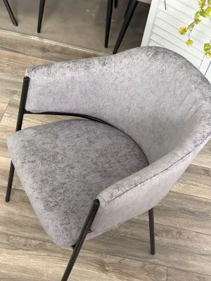 Стул ДИЛЛ, цвет RAIN 17 серый, велюр / черный каркас М-City