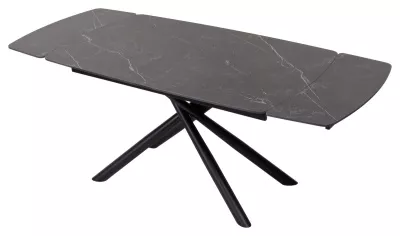 Стол RIVOLI 140 MATT BLACK MARBLE SOLID CERAMIC / BLACK, ®DISAUR