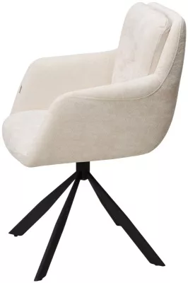 Стул ФЕДЕРИКО ДАНС 180 град. поворотный, NORDIC 11 Молочный / Черный каркас, M-City