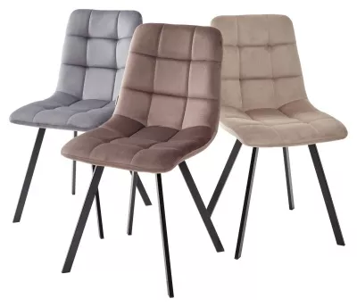 Стул CHILLI SQUARE BLUVEL-14 серый, велюр / черный каркас М-City