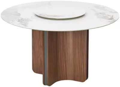 Стол CASTELA 135 Белый мрамор CA071, керамика / Орех, ®DISAUR