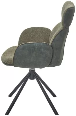 Стул VARDY 360 град.поворот. Brego-77 Зеленый, ткань/ 7525-156 Зеленый, велюр/Черный, ®DISAUR