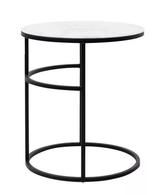 Журнальный столик Френсис Белый мрамор, стекло/ черный M-city