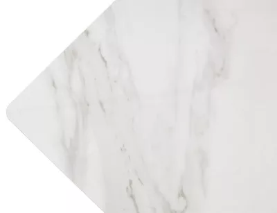 Стол ТИК ТАК 120  Белый мрамор активный, керамика / Черный каркас М-City