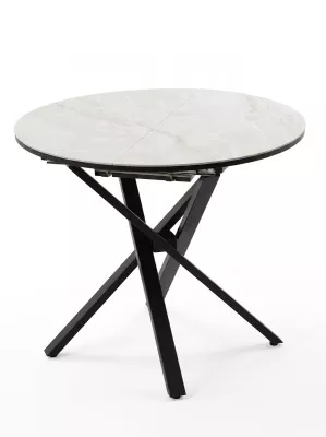 Стол СТЮАРТ D90 цвет ICELANDIC WHITE JADE, керамика / латте каркас