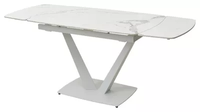 Стол ALATRI 120 GLOSS STATUARIO WHITE SOLID CERAMIC / WHITE, ®DISAUR