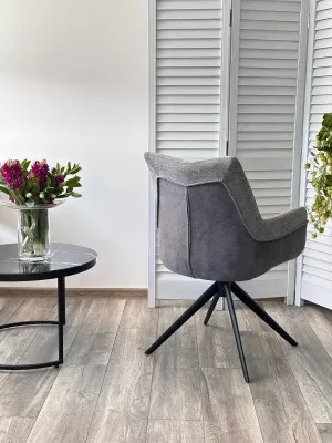 Стул PONTUS 360 град. поворот. KN01-03 Серый/ BZ1046-02 Темно-серый/ Черный, ®DISAUR