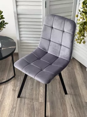 Стул РИЧИ, цвет H-14 Серый, велюр / черный каркас М-City