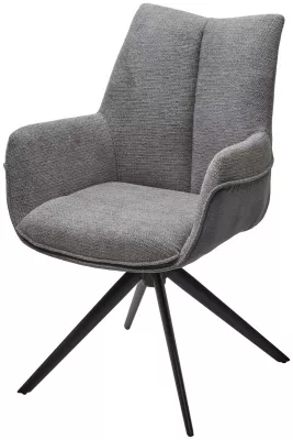 Стул PONTUS 360 град. поворот. KN01-03 Серый/ BZ1046-02 Темно-серый/ Черный, ®DISAUR