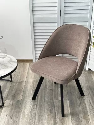 Стул DUNA 360 град. поворот. B5 Капучино, велюр / черный каркас, М-City