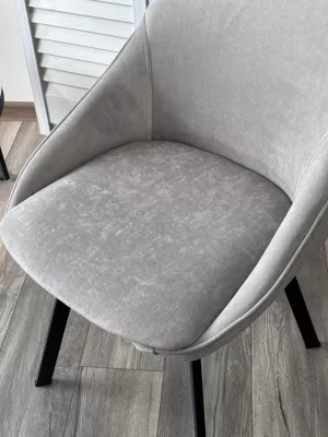 Стул CASA, 360 град. поворот. B22 Серый, велюр / черный каркас, М-City