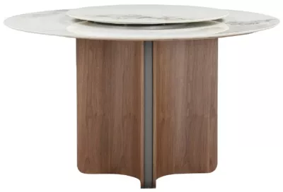 Стол CASTELA 135 Белый мрамор CA071, керамика / Орех, ®DISAUR