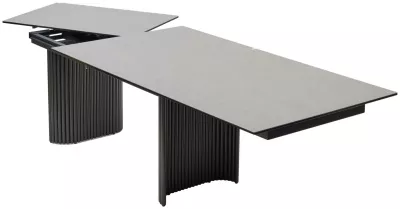 Стол RAGNAR 180 цвет 1699 Серая кожа, керамика / Темно-серый каркас, ®DISAUR