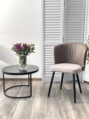 Стул МОНЕ ROVENA BISCUT ткань / ORAKUL 290 экокожа / Черный каркас M-City