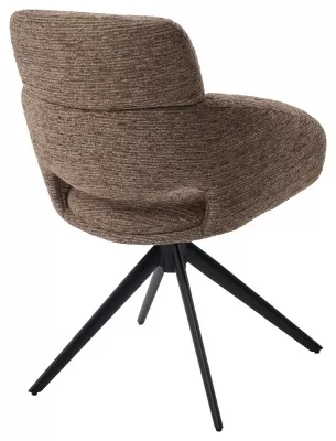 Стул АРНЭ (ARNE) 360 град, цвет КОРИЧНЕВЫЙ EYELASH -171, фактурный шенилл / ЧЕРНЫЙ каркас, ®DISAUR