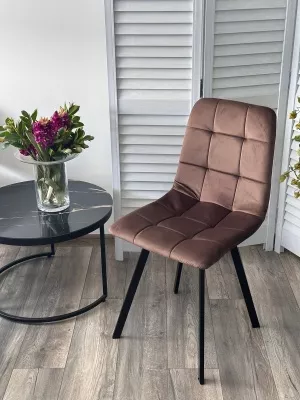 Стул РИЧИ, цвет H-71 Шоколадный, велюр / черный каркас М-City