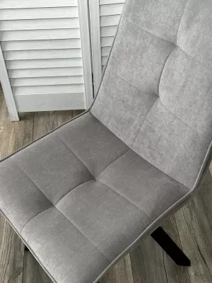 Стул BRONX, 360 град. поворот. B22 Серый, велюр / черный каркас, М-City