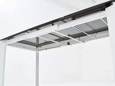 Стол CORNER 120 MATTE STATUARIO Белый мрамор матовый керамика, стекло/ белый каркас, ®DISAUR