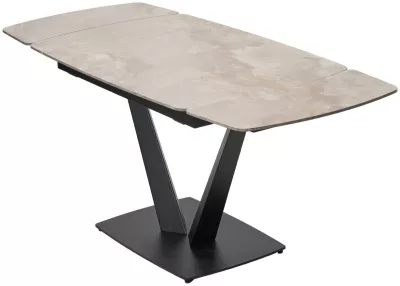 Стол ALATRI 120 GLOSS AMBER JADE SOLID CERAMIC / BLACK, ®DISAUR