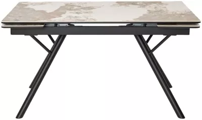 Стол ЛИБЕРТИ 140 Pandora, керамика / Черный каркас М-City