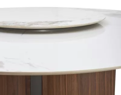 Стол CASTELA 135 Белый мрамор CA071, керамика / Орех, ®DISAUR