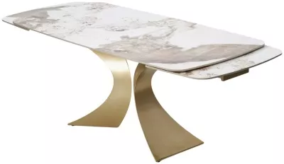 Стол МАТИАС (MATIAS) 180 цвет ПАНДОРА (GLOSS LUXURY PANDORA SOLID CERAMIC) / ШАМПАНЬ, ®DISAUR