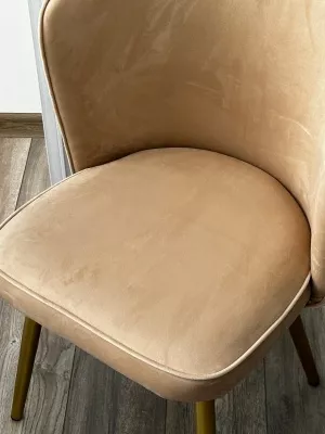 Стул МОНЕ ZIZI 605 Латте, велюр / Золотой каркас M-City