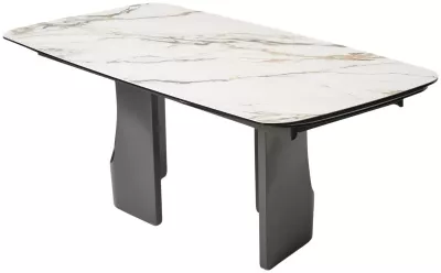 Стол БИРГЕР (BIRGER) 200 цвет KL-188 Контрастный мрамор, итал./ Темно-серый, ®DISAUR