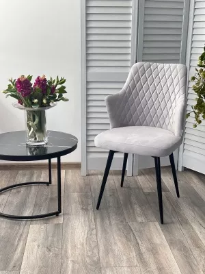 Стул HERMAN 360 град. BM-4 СВЕТЛО-СЕРЫЙ, велюр / черный каркас М-City