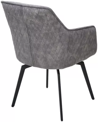 Стул RENLY 180 град. поворот. 7525-180 Серый, велюр / Черный, ®DISAUR