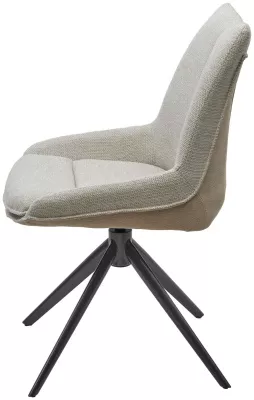 Стул OSKAR 360 град. поворот. KN01-05 Бежевый/ BZ1046-11 Бежевый/ Черный каркас, ®DISAUR