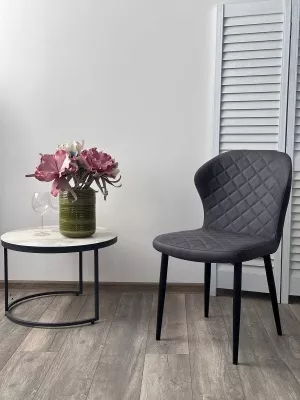 Стул МОНРО, цвет Style-22 Темно-серый, ткань под нубук / черный каркас М-City