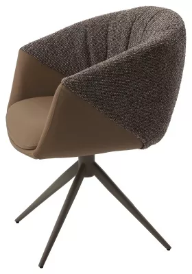 Стул ГИССЕН (GISSEN) 360 град., цвет КОФЕ HP032-08A PU / V885-1, экокожа / ткань / ЛАТТЕ, ®DISAUR