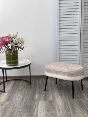 Кресло SION 3018-01 белый / 3018-10 бежевый, шенилл / черный каркас, ®DISAUR